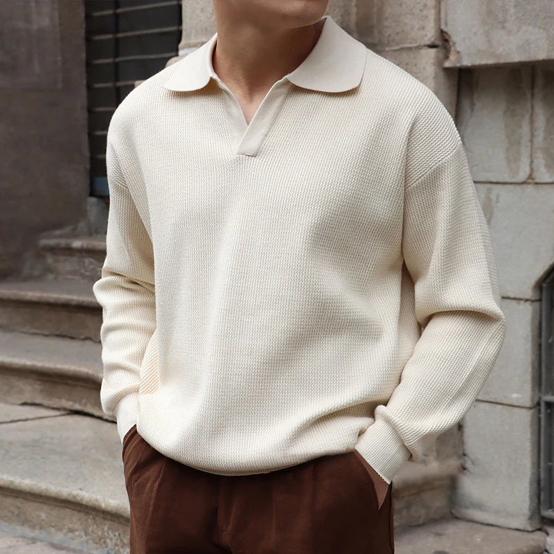 BUSAN Vintage-Inspired V-Neck Polo