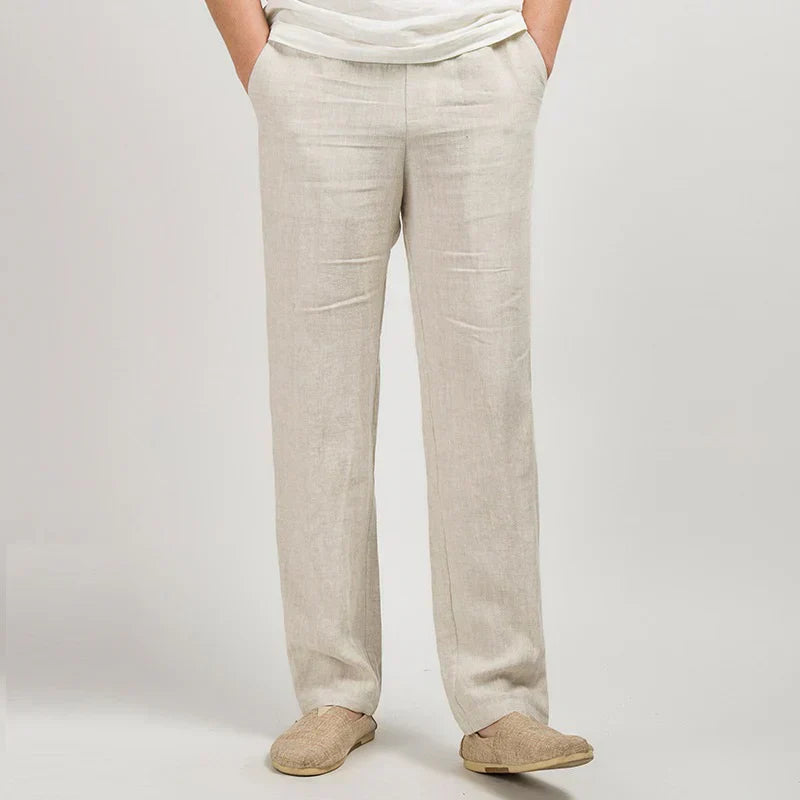COMO Classic Straight-Leg Linen Trousers