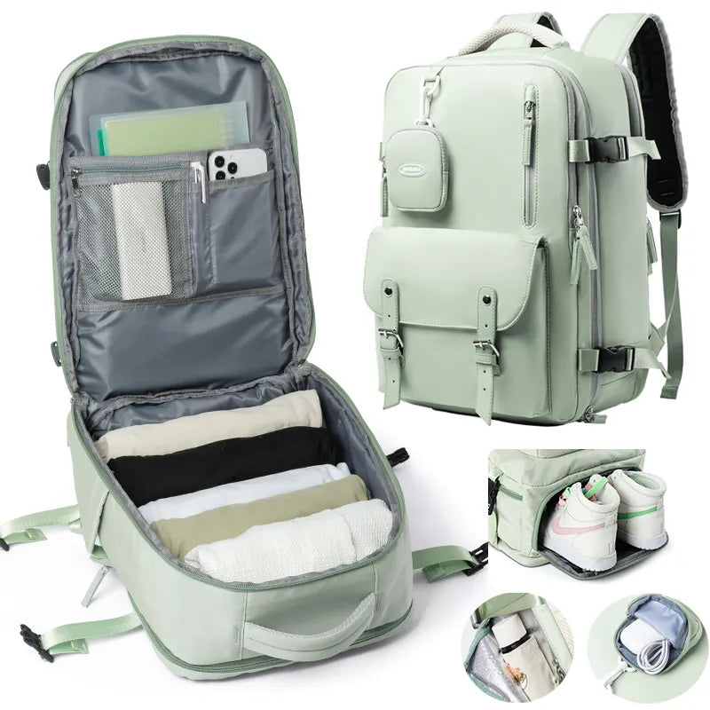 Water-Resistant Multi-Section Travel Backpack