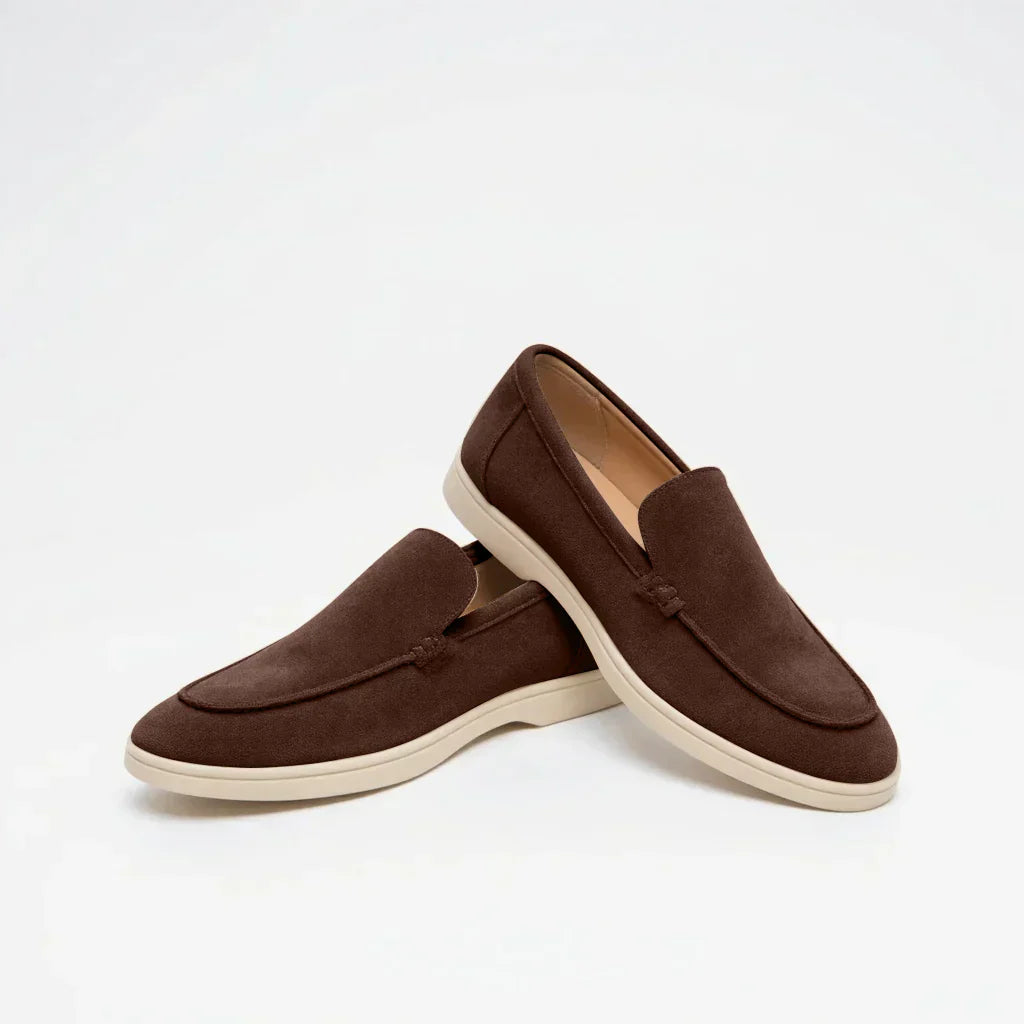 Chocolate Brown Suede MONACO Loafers - Classic Elegance