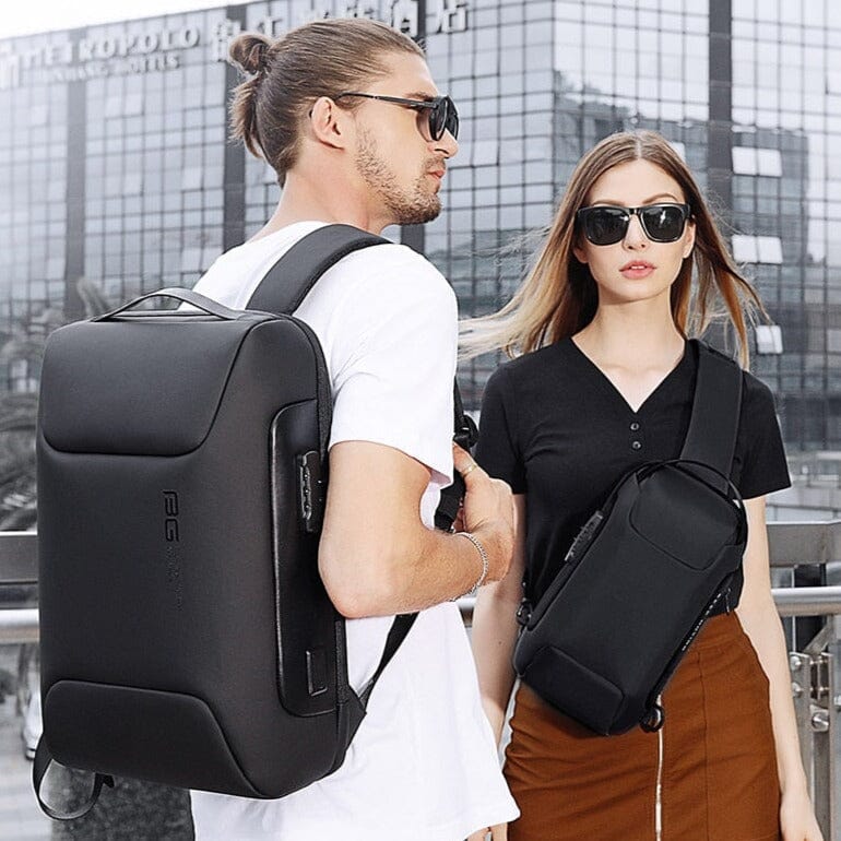 Luxxy Elite Executive Backpack - Fits 15" Laptops, Waterproof, USB Charging Port, TSA-Friendly Lock