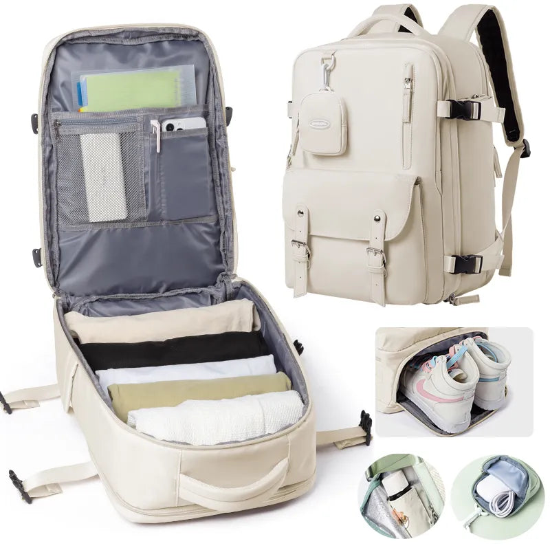 Water-Resistant Multi-Section Travel Backpack