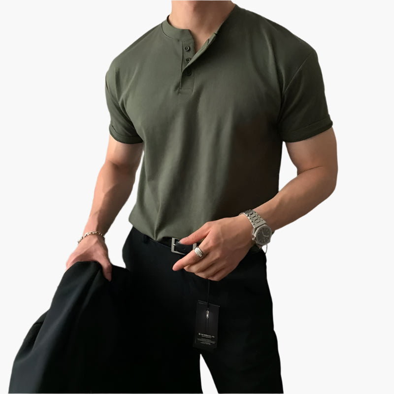 DAEGU Collared Button-Up Tee