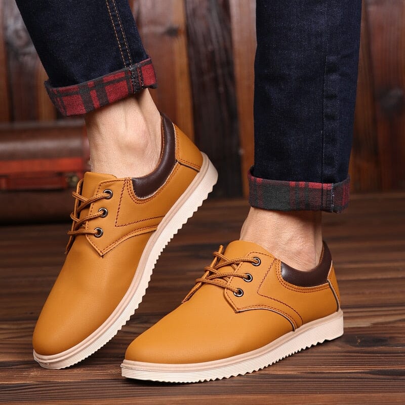 Clevand Casual Leather Sneakers for Everyday Wear