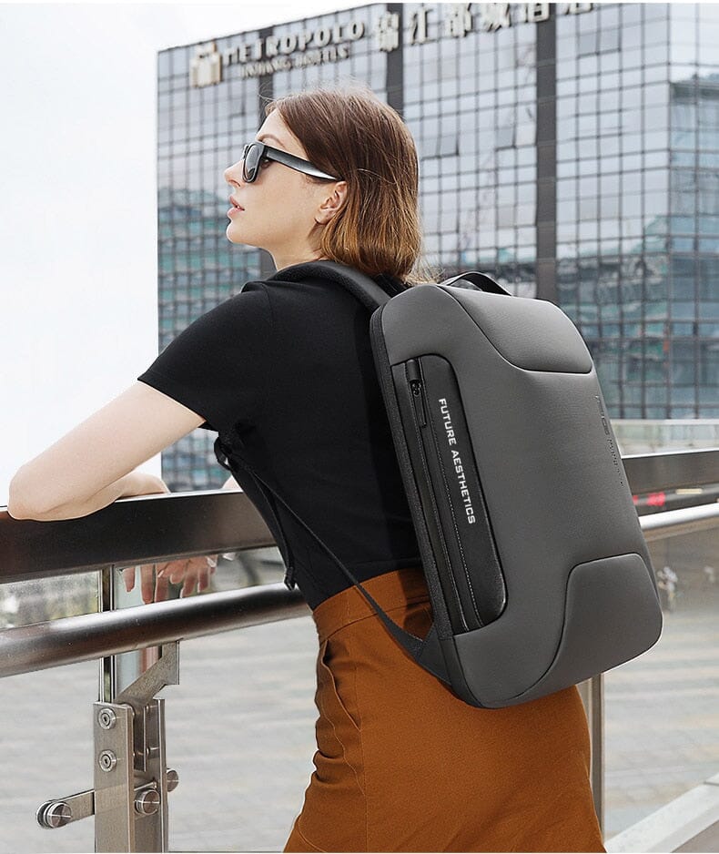 Luxxy Elite Executive Backpack - Fits 15" Laptops, Waterproof, USB Charging Port, TSA-Friendly Lock