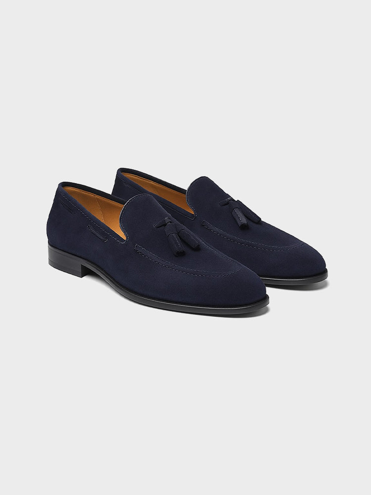 Tassel-Embellished Suede Loafers