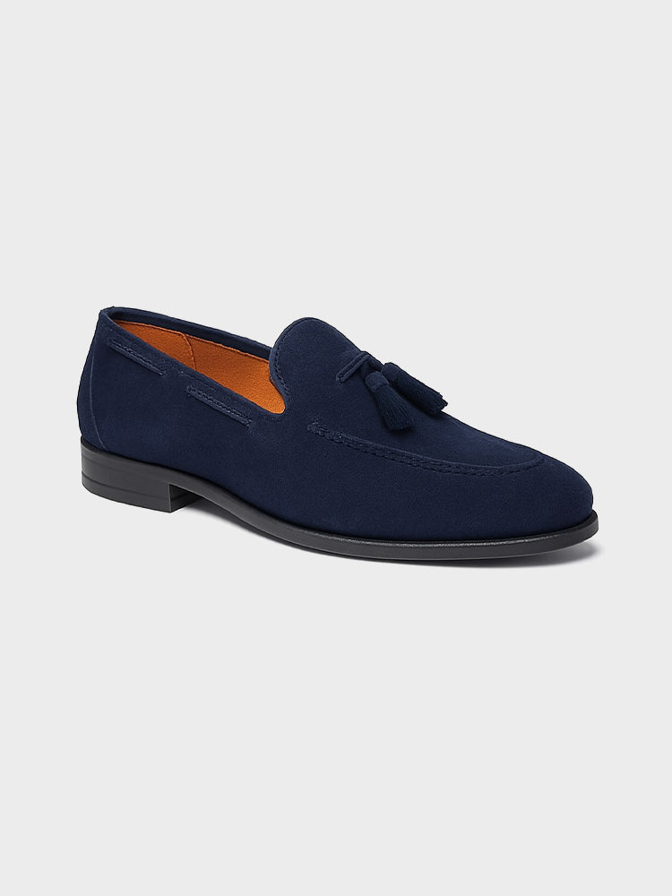 Tassel-Embellished Suede Loafers