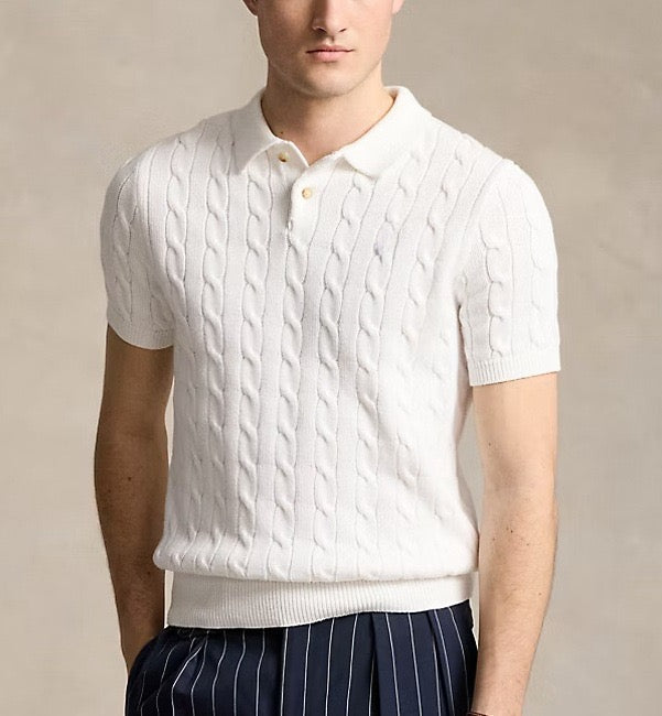 FLORENCE Cable Knit Polo Shirt
