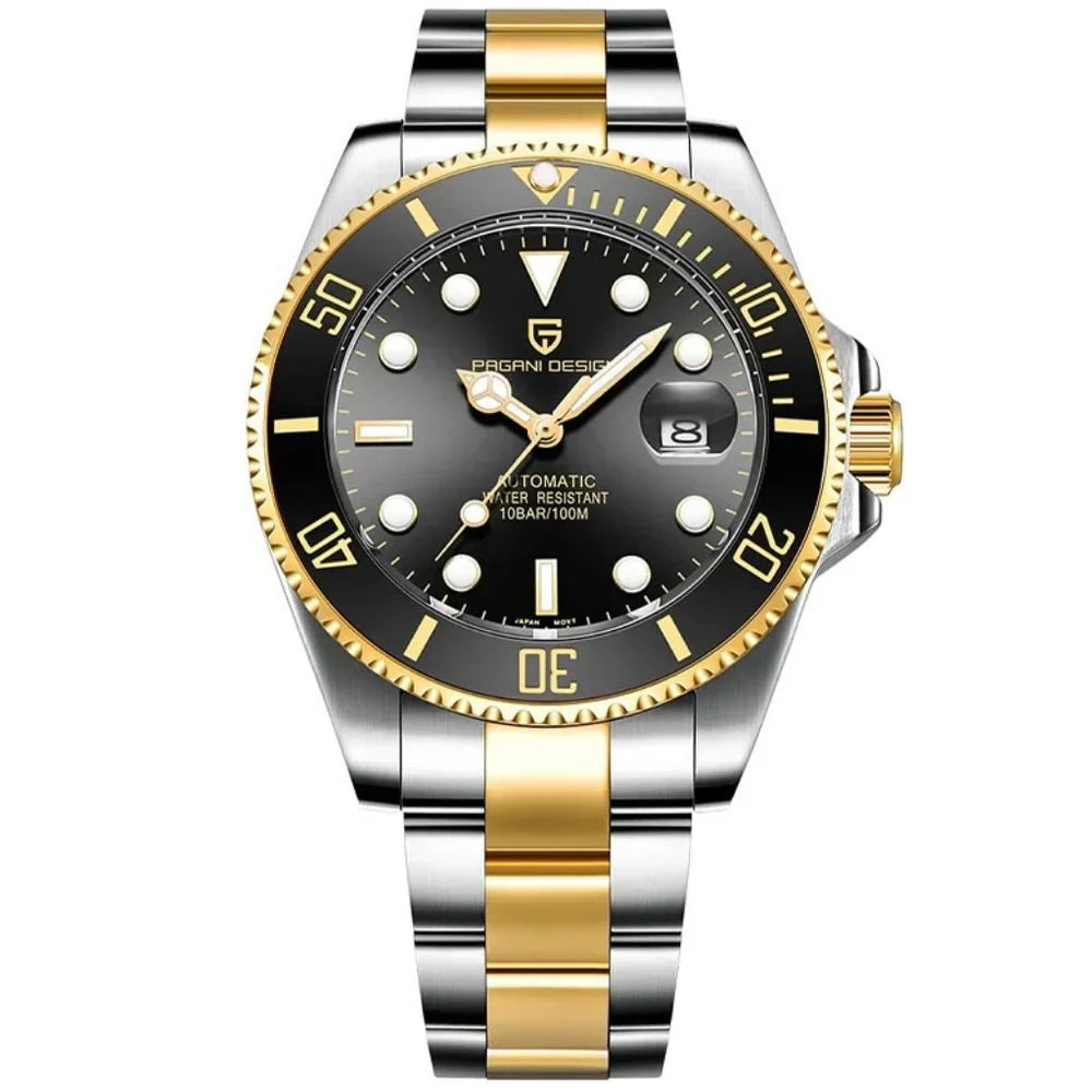 Pagani Design Men's Nautilus Watch in Black and Gold