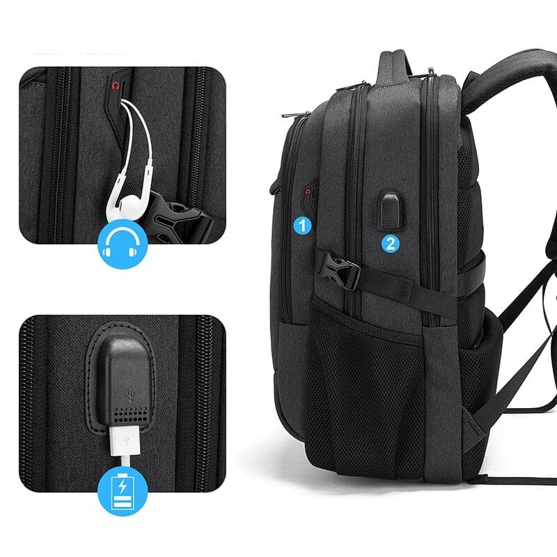 Michigan Executive Backpack - Waterproof 17-Inch Laptop Compatible with USB Charging Port