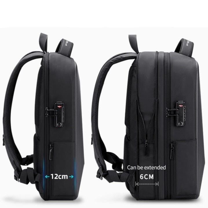 Fenruen Expandable Executive Backpack - Waterproof Design, 14" Laptop Compartment & USB Charging Port