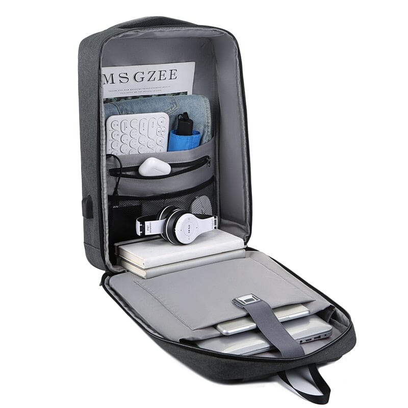 Gzan Executive Backpack - Waterproof 15-Inch Laptop Bag with USB Charging Port and TSA-Approved Lock