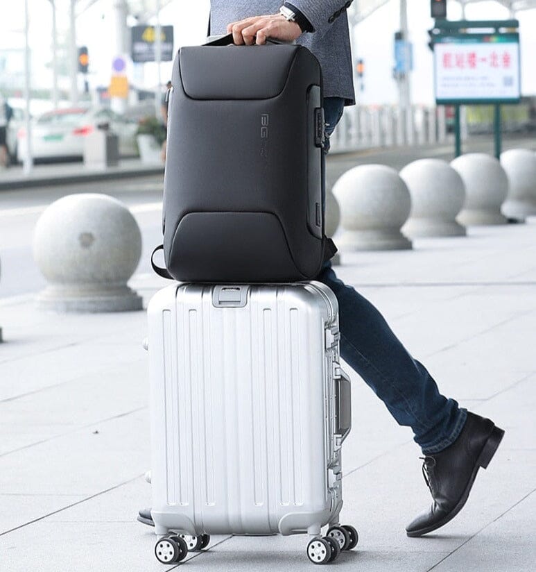 Luxxy Elite Executive Backpack - Fits 15" Laptops, Waterproof, USB Charging Port, TSA-Friendly Lock